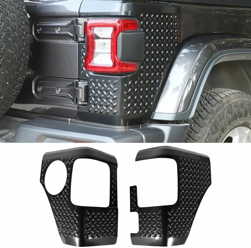 Wocch JL Rear Corner Guards Body Armor Kit Tail Light Trim Covers Compatible with 2018-2026 Jeep Wrangler JL JLU Rear Quarter Panel Black Diamond Armour - Image 1